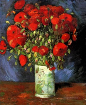 Vase with Red Poppies Vincent van Gogh Oil Paintings